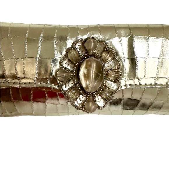 Chico’s gold Croco chain shoulder bag / clutch - Picture 6 of 11